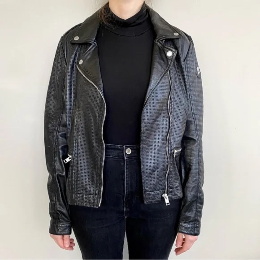 Mauritius genuine lamb leather moto jacket. 🖤